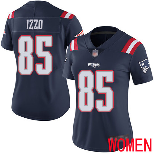 New England Patriots Football #85 Rush Vapor Untouchable Limited Navy Blue Women Ryan Izzo NFL Jersey